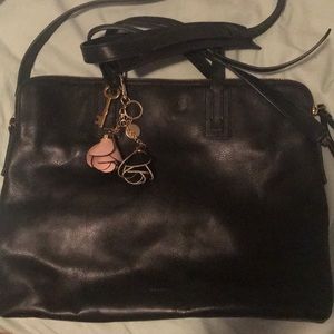 Fossil black briefcase style bag